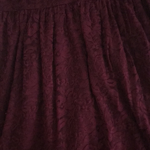 JCPenney Maroon Lace Flare Dress - Picture 2 of 3
